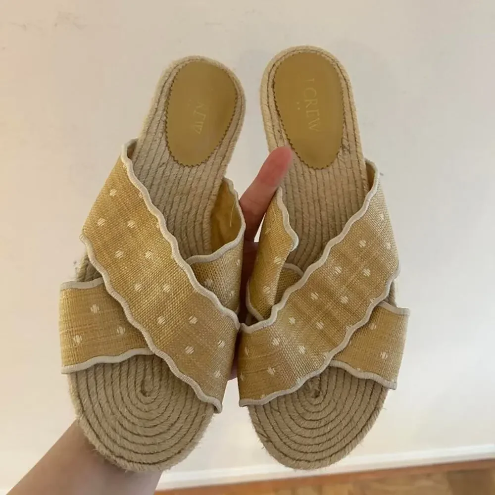 J crew scalloped polka dot